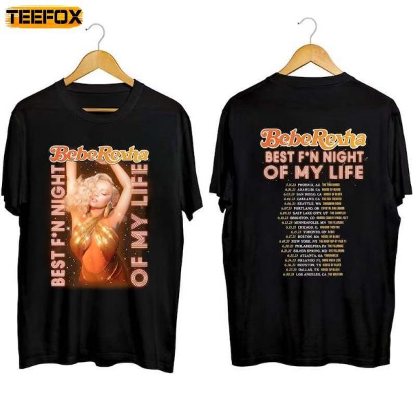 Bebe Rexha Best Fn Night of My Life Tour 2023 Short Sleeve T Shirt