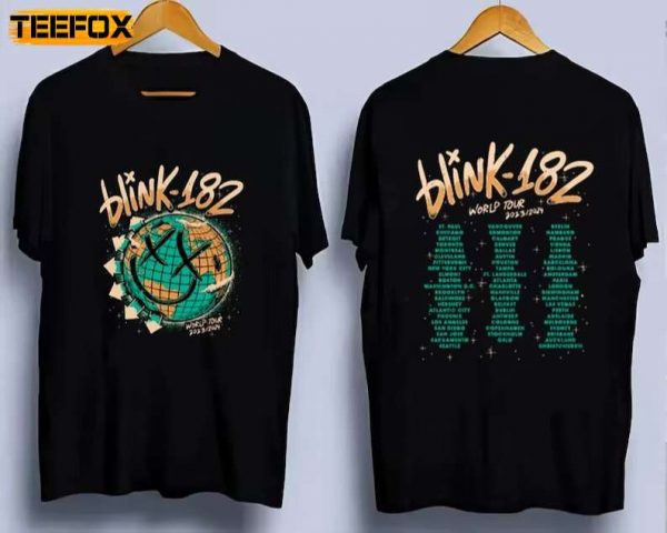 Blink 182 The World Tour 2023 2024 Short Sleeve T Shirt