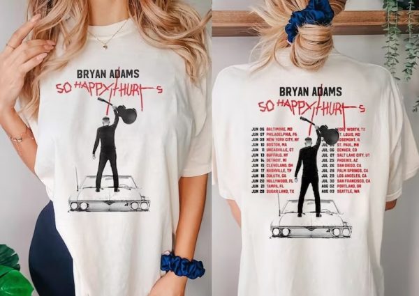 Bryan Adams So Happy Hurts Tour 2023 Short Sleeve T Shirt