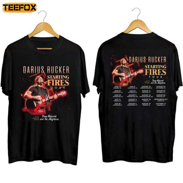 Darius Rucker Starting Fires Tour 2023 Music Concert T Shirt