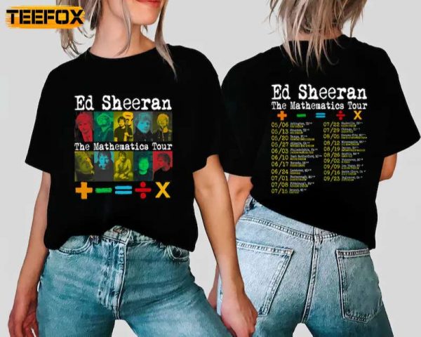 Ed Sheeran The Mathematics Tour 2023 Concert Singer Short Sleeve T Shirt