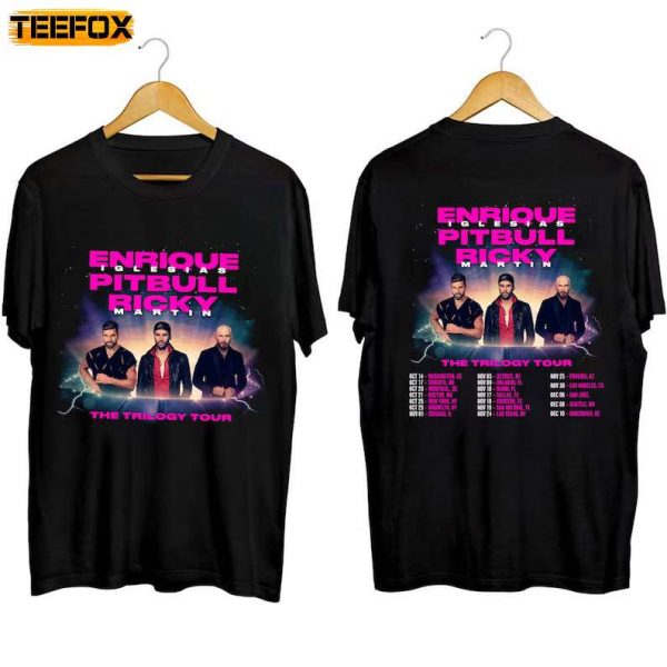 Enrique Iglesias X Pitbull X Ricky Martin The Trilogy Tour 2023 Short Sleeve T Shirt