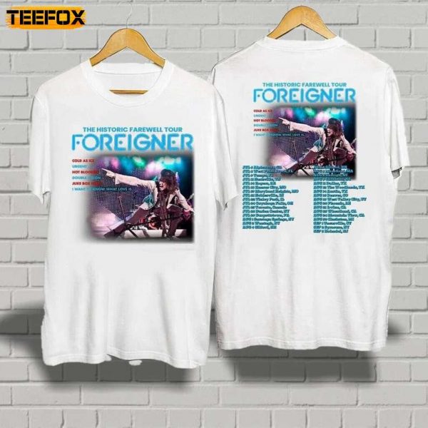 Foreigner The Histroric Farewell Tour 2023 Concert T Shirt