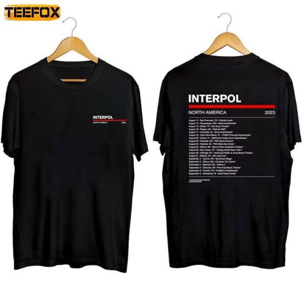 Interpol Rock Band 2023 Tour Short Sleeve T Shirt