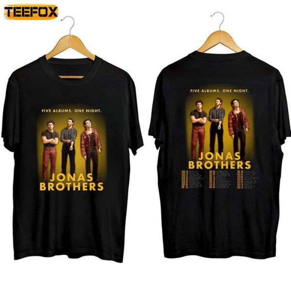 Jonas Brothers Five Albums One Night The Tour 2023 Double Sided Short Sleeve T Shirt