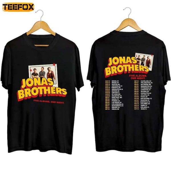 Jonas Brothers Five Albums One Night The Tour 2023 Music Band Concert T Shirt
