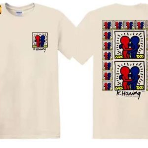 KHaring Fight AIDS The Estate Of Keith Haring 1992 Short Sleeve T Shirt