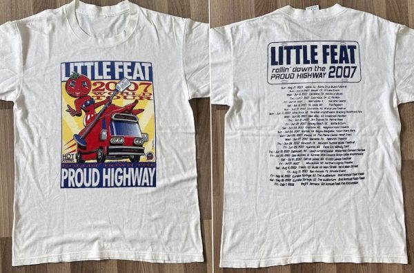 Little Feat 2007 World Tour Rollin Down The Proud Highway Concert Short Sleeve T Shirt