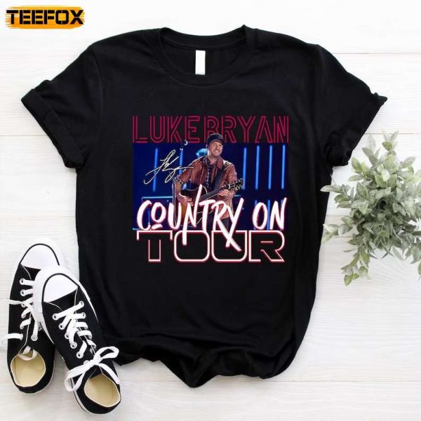 Luke Bryan Country On Tour 2023 Signature In Concert Short Sleeve T Shirt