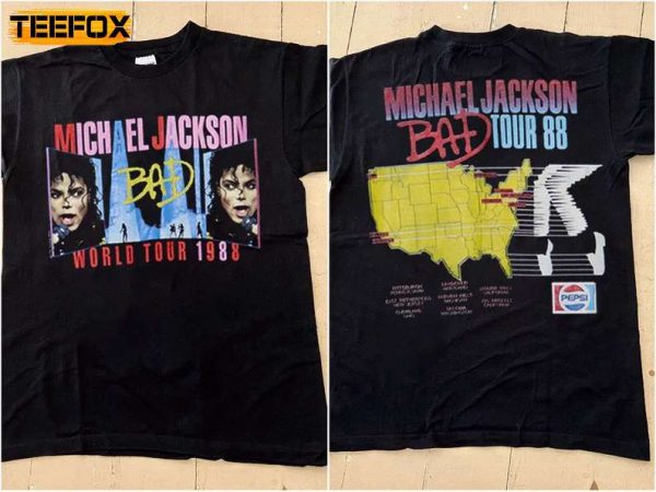 Michael Jackson Bad Tour 1988 Short Sleeve T Shirt