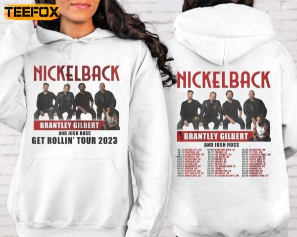 Nickelback Band Double Sided Nickleback Get Rollin Tour 2023 Short Sleeve T Shirt