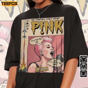 P!nk Comic Book Trustfall World Tour Album Short Sleeve T Shirt