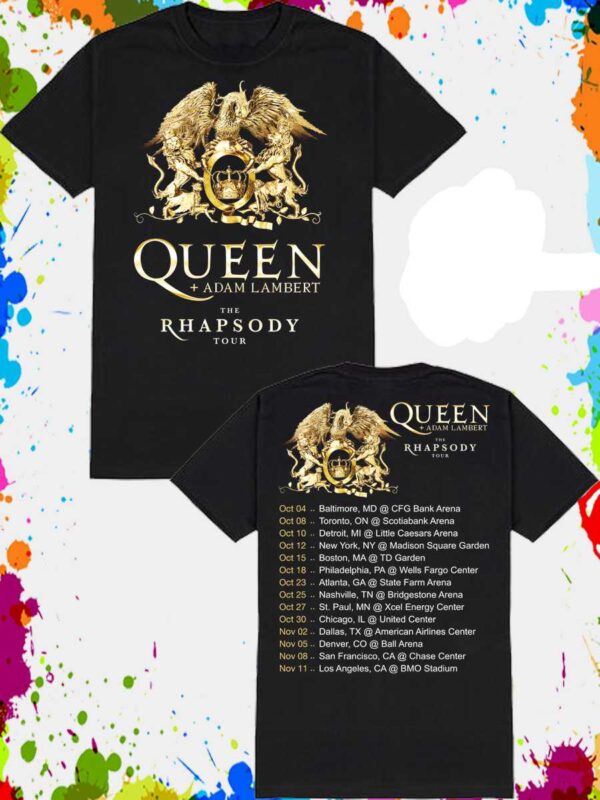 Queen Adam Lambert The Rhapsody Tour 2023 Concert Short Sleeve T Shirt 1708139411