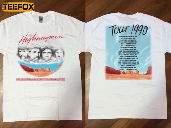 The Highwaymen Kick Off Concert Tour 1990 Short Sleeve T Shirt
