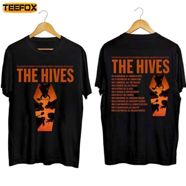 The Hives The Death Of Randy Fitzsimmons 2023 Tour Short Sleeve T Shirt