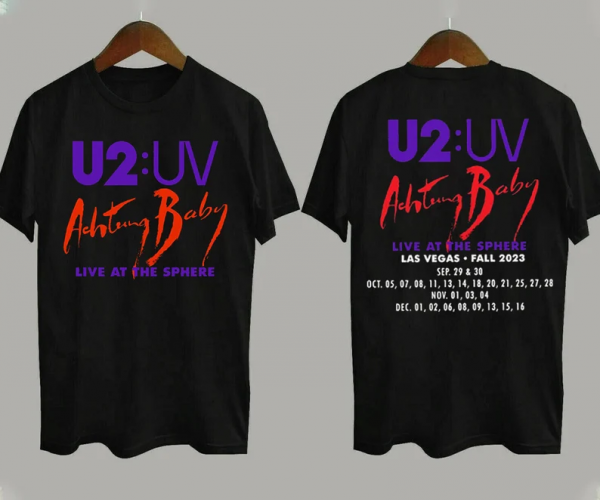 U2 Achtung Baby Live at Sphere Tour 2023 Short Sleeve T Shirt