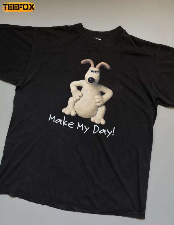 Wallace and Gromit Make My Day Stitch 1989 Short Sleeve T Shirt