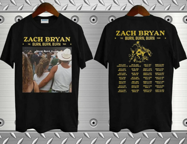 Zach Bryan Burn Burn Burn The Tour 2023 Short Sleeve T Shirt