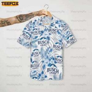 Busch Latte Beer Button Up Mens Hawaiian Shirt