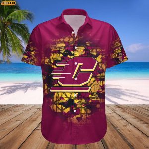 Central Michigan Chippewas Camouflage Mens Hawaiian Shirt