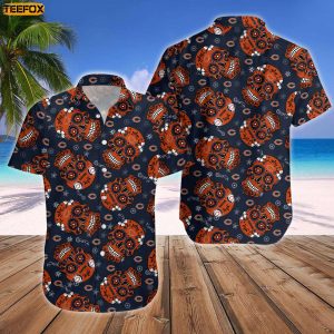 Chicago Bears NFL Skull Mens Hawaiian Shirt