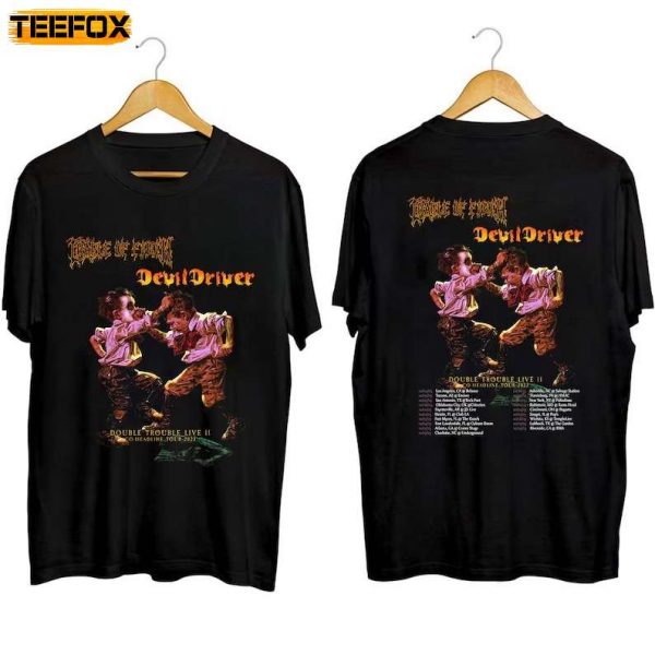 Cradle of Filth DevilDriver Double Trouble Live US Co Headline Tour 2023 Short Sleeve T Shirt