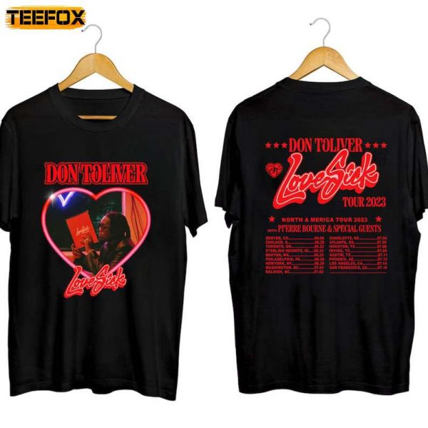 Don Toliver Love Sick Tour 2023 Concert Rapper Short Sleeve T Shirt