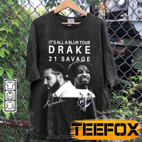 Drake 21 Savage Its All A Blur Tour 2023 Short Sleeve T Shirt