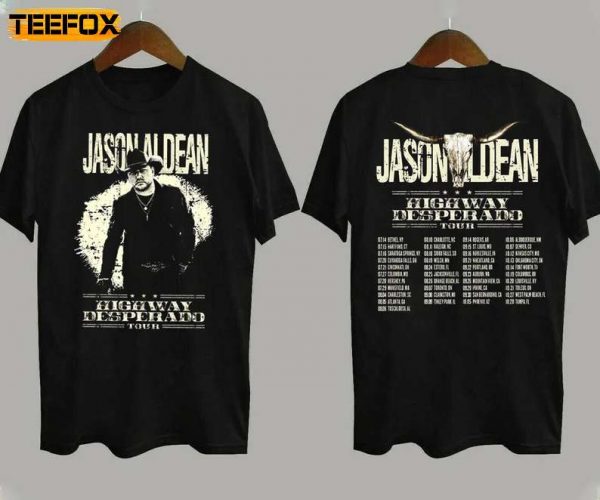 Jason Aldean Highway Desperado Tour 2023 Concert Music Short Sleeve T Shirt