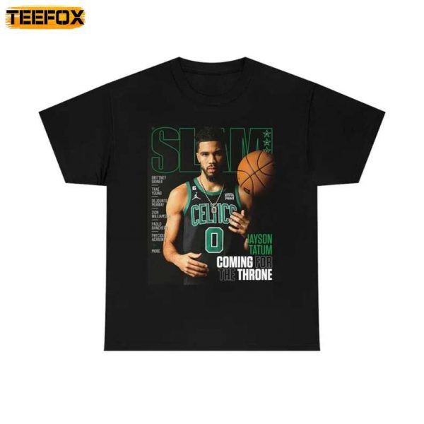 Jayson Tatum Slam Cover Boston Celtics Coming for the Throne Short Sleeve T Shirt