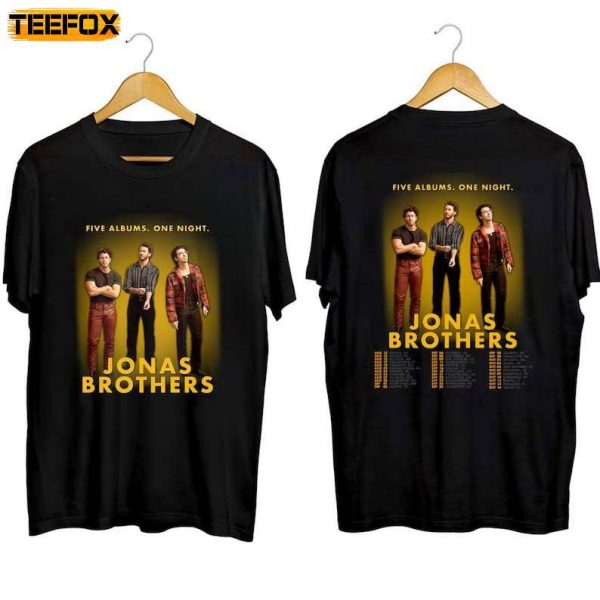 Jonas Brothers Five Albums One Night The Tour 2023 Band Short Sleeve T Shirt