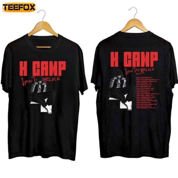 K Camp Spin The Block Tour 2023 Rapper Short Sleeve T Shirt