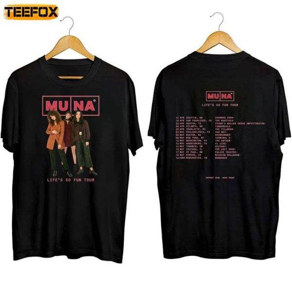 Muna Band Lifes So Fun Tour 2023 Music Short Sleeve T Shirt