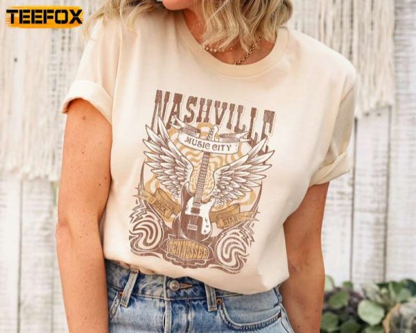 Nashville Music City Tennessee Guitar Short Sleeve T Shirt