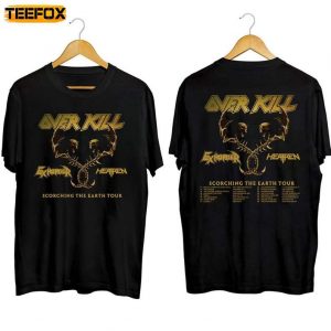 Overkill Exhorder and Heathen Scorching The Earth US Tour 2023 Short Sleeve T Shirt