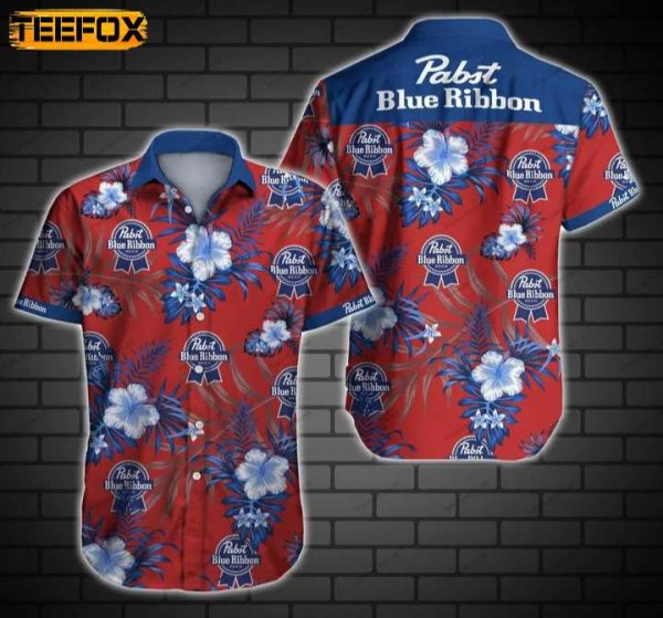 Pabst Blue Ribbon Mens Hawaiian Shirt