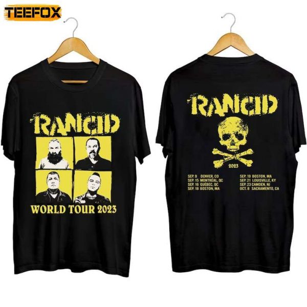 Rancid World Tour 2023 Rock Band Short Sleeve T Shirt