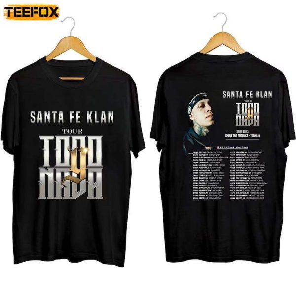 Santa Fe Klan Todo Y Nada Tour 2023 Rap Short Sleeve T Shirt