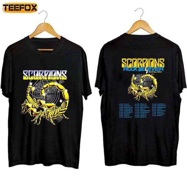 Scorpions The Europe Leg of The Rock Believer World Tour 2023 Short Sleeve T Shirt