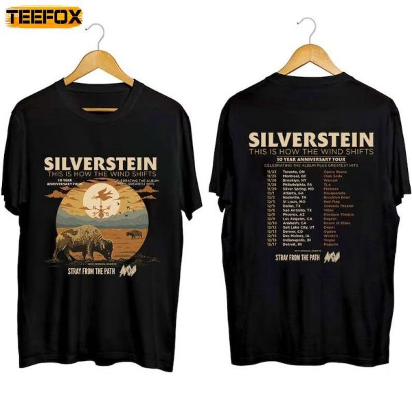 Silverstein This is How the Wind Shifts Tour 2023 Band Short Sleeve T Shirt