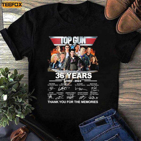 Top Gun 36th Anniversary 1986 2022 Signatures T Shirt