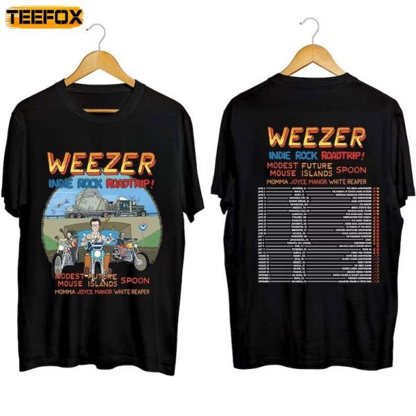 Weezer Indie Rock Roadtrip Tour 2023 Concert Music Short Sleeve T Shirt