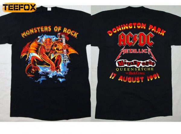 ACDC Monsters Of Rock Tour Donington Park 1991 Short Sleeve T Shirt