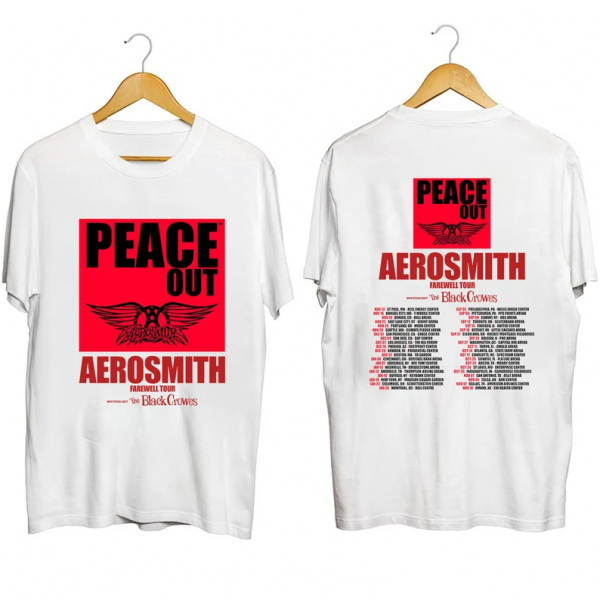 Aerosmith Peace Out Farewell Tour with The Black Crowes Tour 2023 2024 Short Sleeve T Shirt