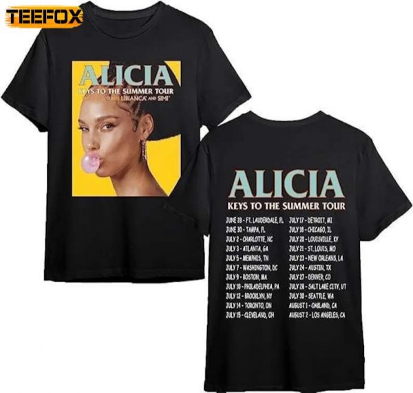 Alicia Keys Music World Tour 2023 Short Sleeve T Shirt