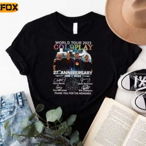 Coldplay 27th Anniversary 1996 2023 Thank You For The Memories Short Sleeve T Shirt