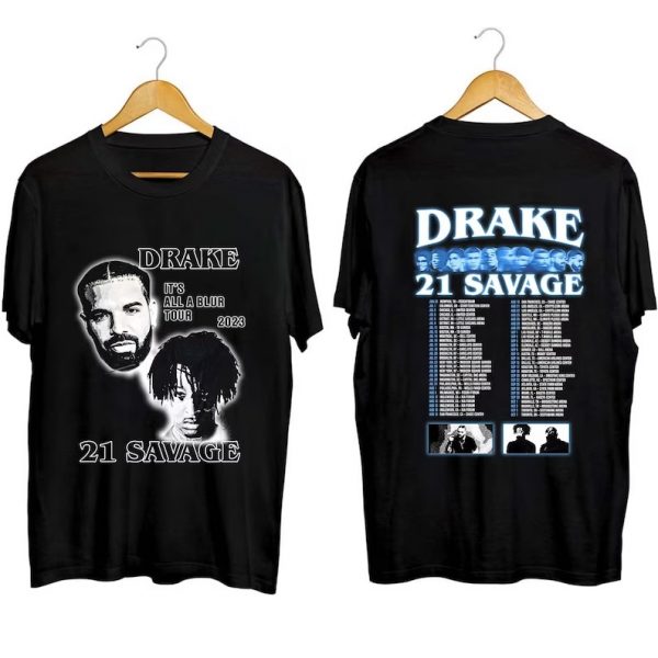 Drake 21 Savage Tour Rescheduled Drake Its All A Blur Tour 2023 Short Sleeve T Shirt