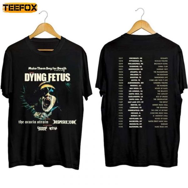 Dying Fetus Fall US Tour 2023 Adult Short Sleeve T Shirt