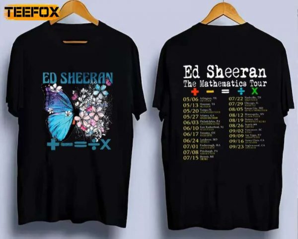 Ed Sheeran Butterfly Equals Tour The Mathematics Concert Short Sleeve T Shirt