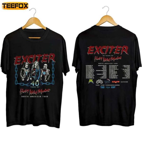 Exciter 40 years of Heavy Metal Maniac Tour 2023 Adult Short Sleeve T Shirt